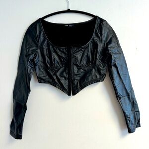Black Leather Top. Size S.